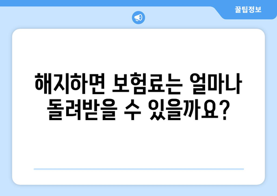 보험 해지 고민? 꼭 확인해야 할 5가지 | 보험 해지, 해지 조건, 해지 비용, 보험료 환급