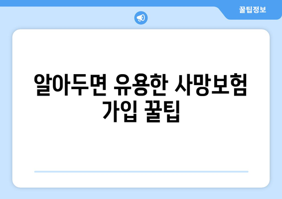 사망정기보험 가입 전 꼭 알아야 할 7가지 필수 정보 | 보장 분석, 가입 전 확인 사항, 주의 사항