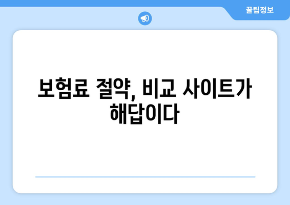 보험 비교 사이트 활용, 나에게 딱 맞는 보험 찾는 방법 | 보험 가입 가이드, 비교 추천, 절약 팁