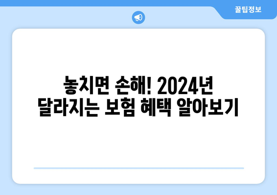 2024년 꼭 챙겨야 할 보험 가입 혜택 총정리 | 보험 추천, 가입 팁, 절세 정보