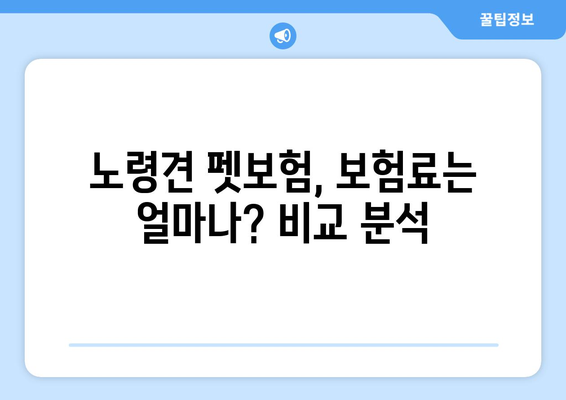 노령견도 OK! 든든한 보장, 펫보험 비교 가이드 | 노령견 펫보험, 보험료 비교, 보장 범위, 추천