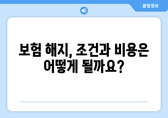 보험 해지 고민? 꼭 확인해야 할 5가지 | 보험 해지, 해지 조건, 해지 비용, 보험료 환급