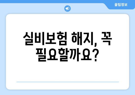 실비보험 해지 고민? 꼼꼼하게 알아보고 현명하게 결정하세요! | 보험료 계산, 해지 조건, 주의 사항, 해지 후 유의점