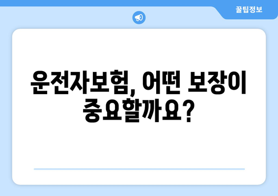 운전자보험 필수 가이드| 나에게 꼭 맞는 보장 찾기 | 운전자보험, 보장 내용, 필요성, 비교