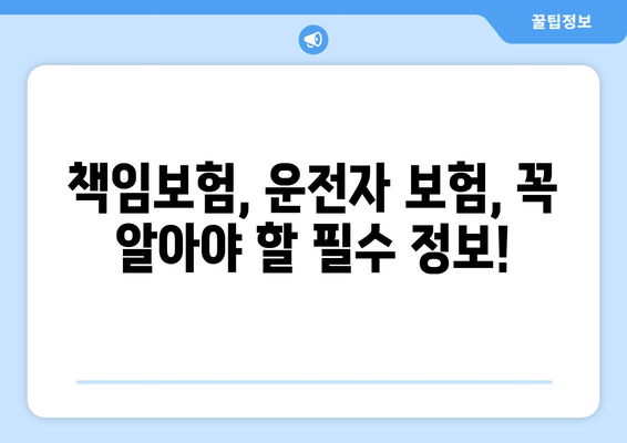 운전자 보험, 꼭 필요할까요? 보장 내용 상세 분석 | 자동차보험, 운전자보험 비교, 책임보험