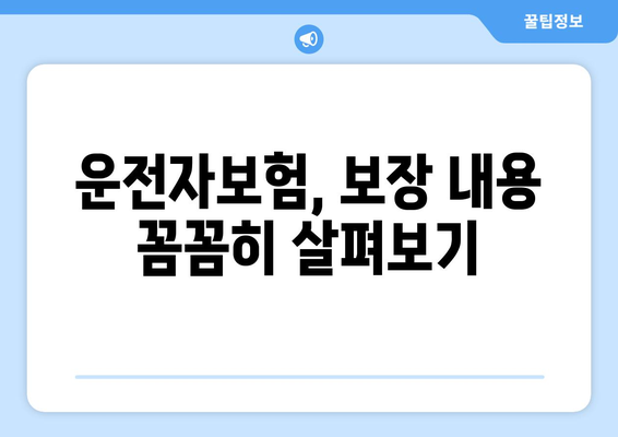 운전자보험 필수 가이드| 나에게 맞는 보장 내용 검토하기 | 운전자보험, 보험료 비교, 보험 가입 팁