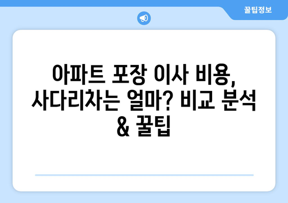 아파트 포장 이사 비용, 사다리차는 얼마? 비교 분석 & 꿀팁 | 이사 비용, 사다리차 가격, 이사 준비