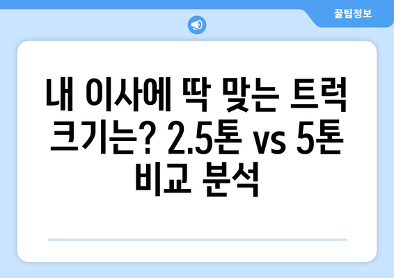 2.5톤, 5톤 트럭 아파트 포장이사 견적 비교 가이드 | 이사 비용 절약 팁, 업체 추천, 견적 요청 꿀팁