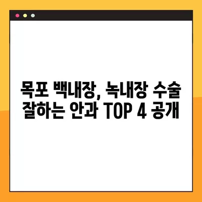 목포 백내장, 녹내장 수술 잘하는 안과 TOP 4| 라섹 비용까지 비교분석 | 백내장 수술, 녹내장 수술, 라섹, 비용, 목포 안과 추천