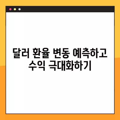 미국 달러 환차익 투자, 지금 시작하세요! | 환율 변동, 투자 전략, 실전 가이드