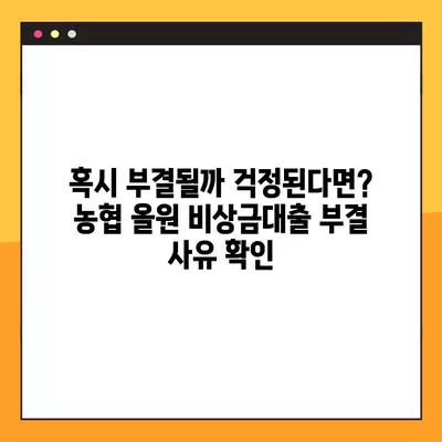 농협 올원 비상금대출 2024년 완벽 가이드| 조건, 한도, 부결사유, 신청방법 총정리! | 비상금, 대출, 금리, 농협, 올원, 신용대출