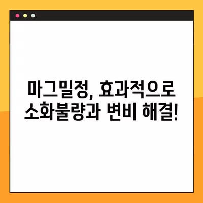 마그밀정 복용 가이드| 올바른 복용법과 주의해야 할 부작용 | 마그네슘, 소화불량, 변비, 근육경련, 부작용 정보