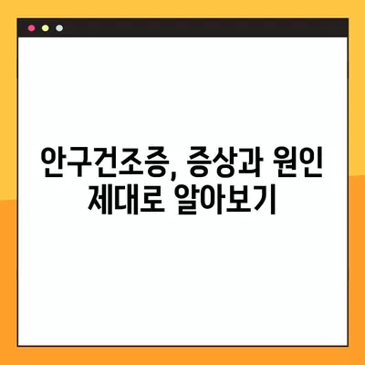 안구건조증, 이제 걱정하지 마세요! 예방 & 치료 완벽 가이드 | 눈 건강, 안구 건조증 증상, 관리법