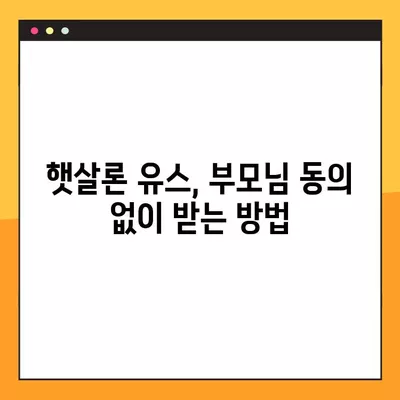 햇살론 유스 부모님 모르게 받는 방법? | 우편, 신청부터 승인까지 완벽 가이드