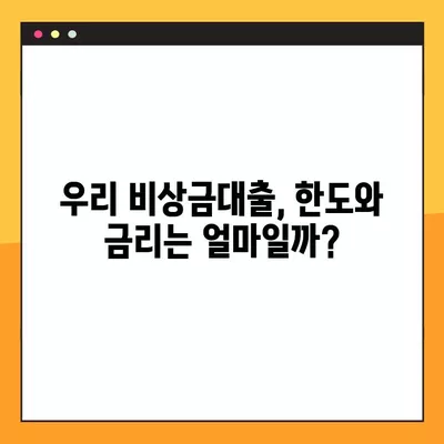 2024년 우리 비상금대출, 핸드폰으로 300만원 한번에? 조건, 한도, 금리, 거절 이유까지! | 비상금, 대출, 핸드폰 대출, 금리 비교, 대출 조건