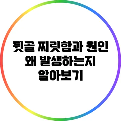 뒷골 찌릿함과 원인: 왜 발생하는지 알아보기