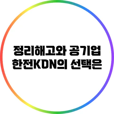 정리해고와 공기업: 한전KDN의 선택은?