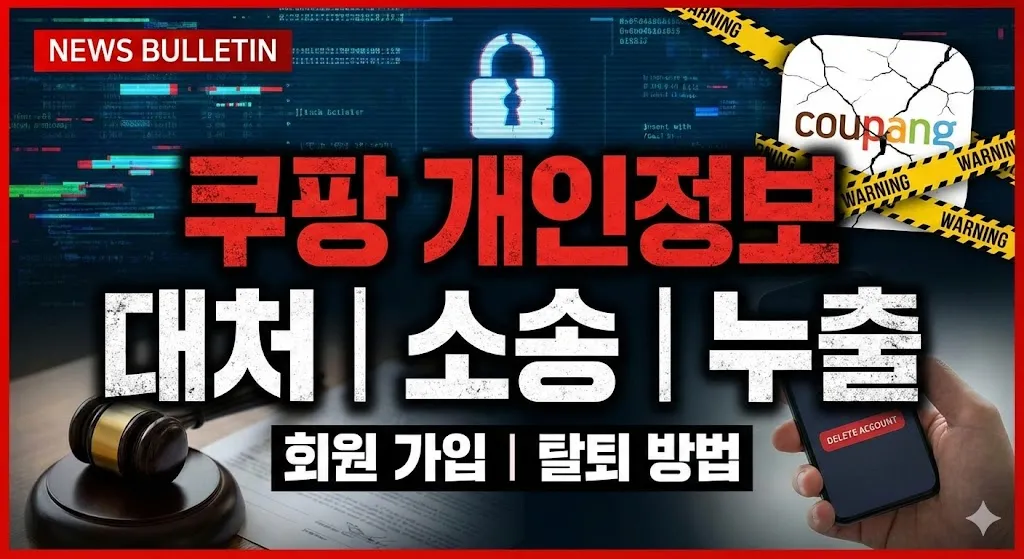 쿠팡 개인정보 대처 | 쿠팡 개인정보 소송 | 쿠팡 개인정보 누출 | 회원 가입 | 탈퇴 방법